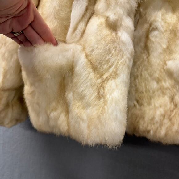 Vintage Rabbit Fur Coat Womens Medium Chill Chasers Old Money Mob NEW OLD STOCK - Picture 6 of 9